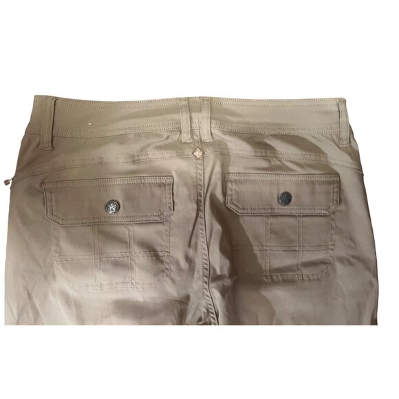Prana tan women's outdoor, lightweight hiking pants sz10, flat front, adjustable - Picture 4 of 9